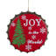 Décoration murale 12 po rouge et vert Joy to the World