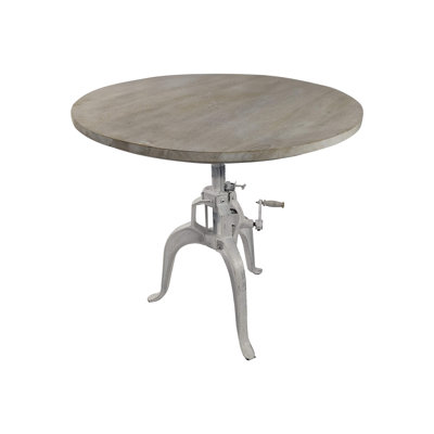 Julain Round Solid Wood Top Metal Base Dining Table