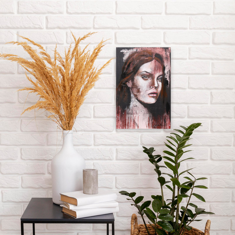 Art mural abstrait contemporain Vediamo, H 18 po x l 12 po