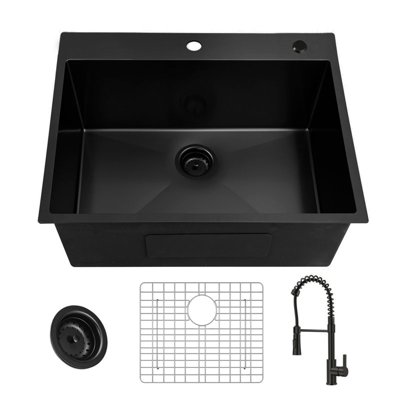 Évier de cuisine encastré 25 po Ture Black