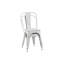 Ensemble de 4 chaises de salle à manger en métal blanc mat sablé, siège de 18 pouces