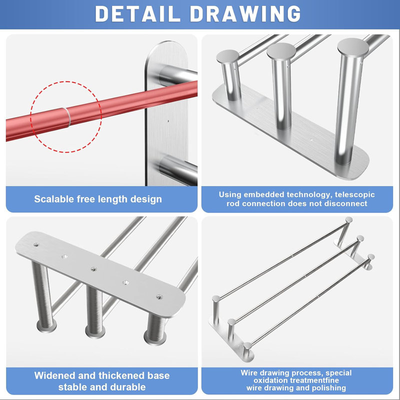 70 cm L Stainless Steel Towel Rack
