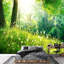 Murale printanière avec herbes et arbres-88769723