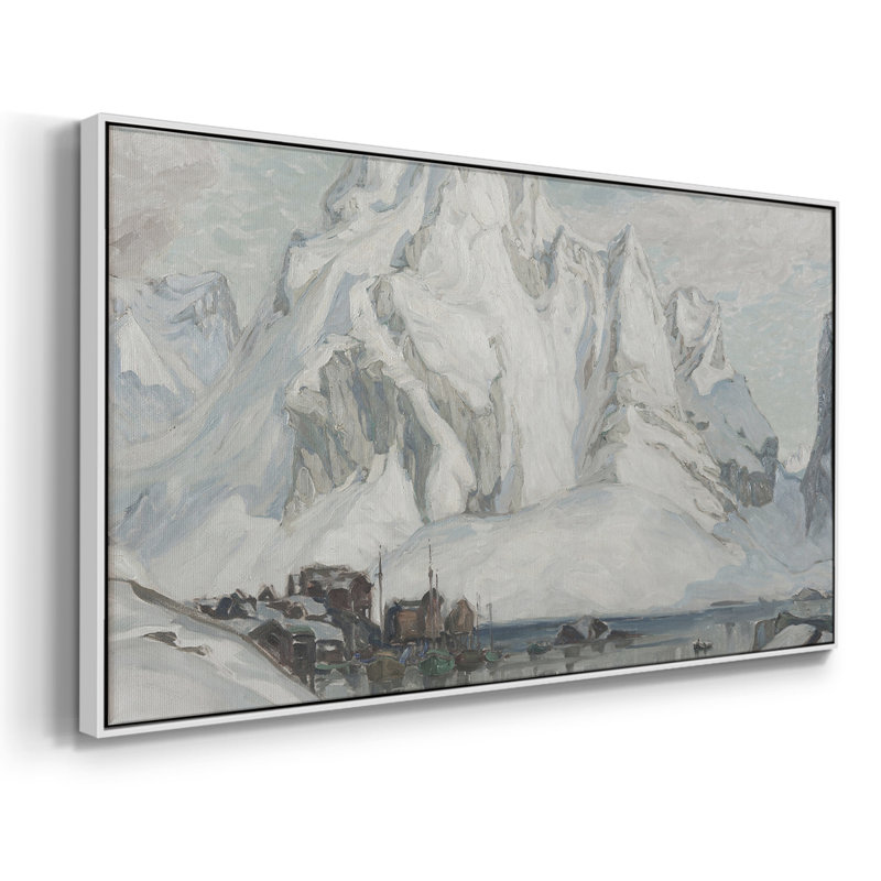 Série paysage - CCXCI - Toile tendue avec châssis encadré - Prêt à être accroché, H 25 po x l 49 po, Blanc