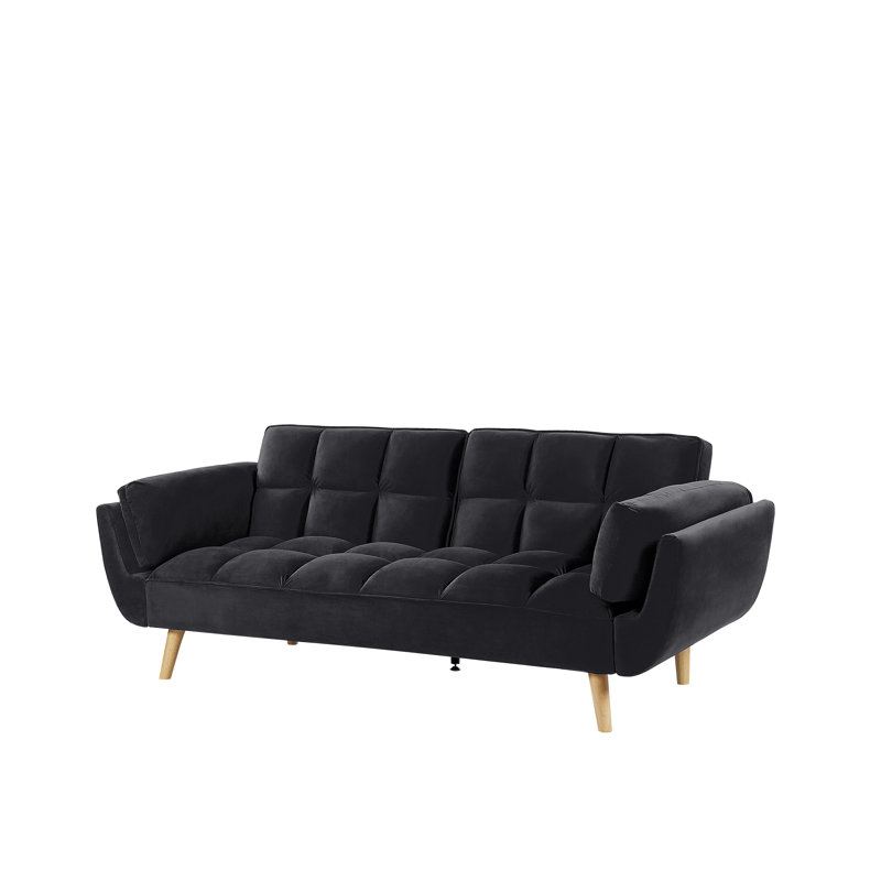 Weyburn 3 Seater Velvet Sleeper, Black