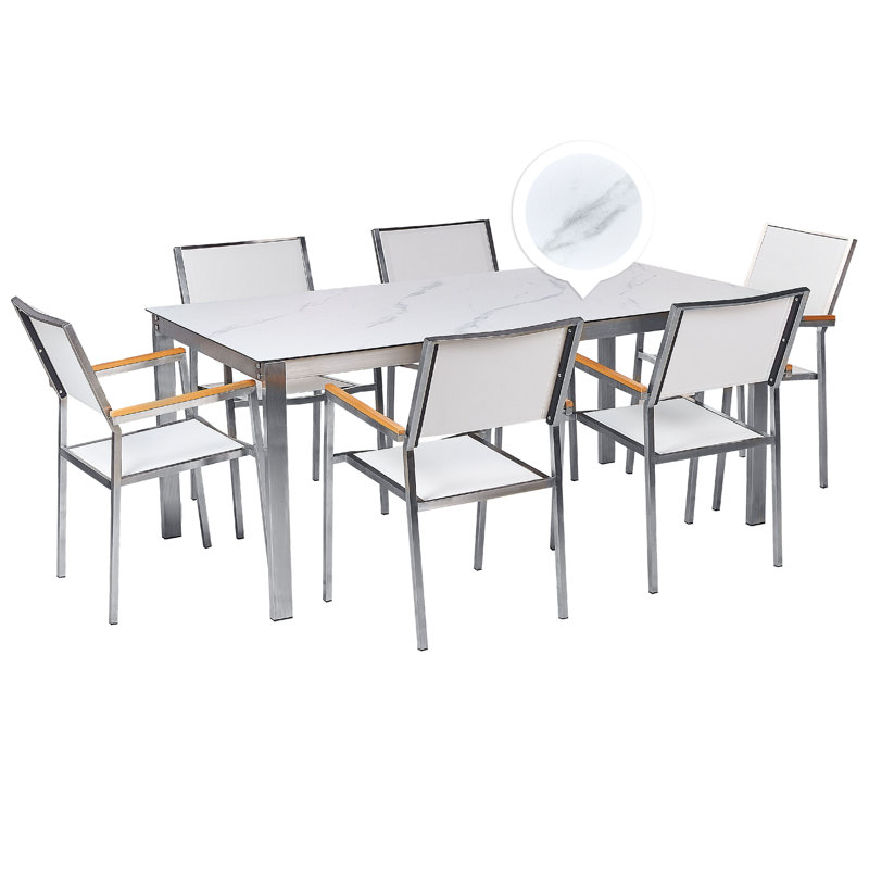 Chryssa 6 - Person Patio Dining Set with Rectangular Table