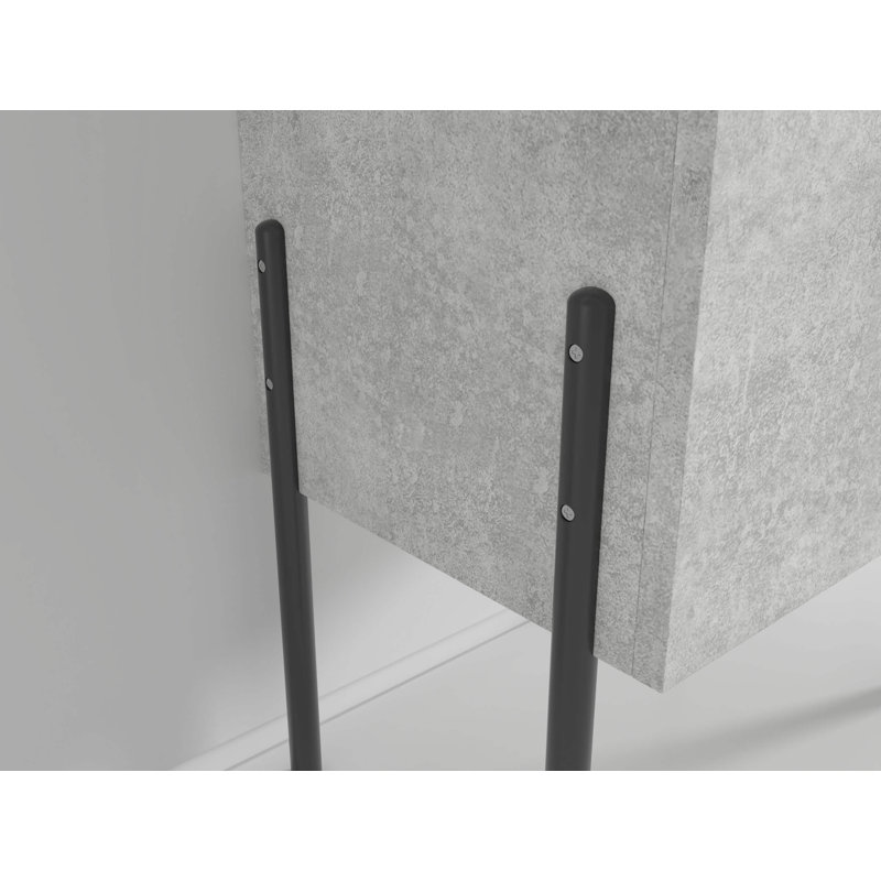 Meuble-lavabo simple 17 po Taft Avenue, Gray Marble, Noir mat