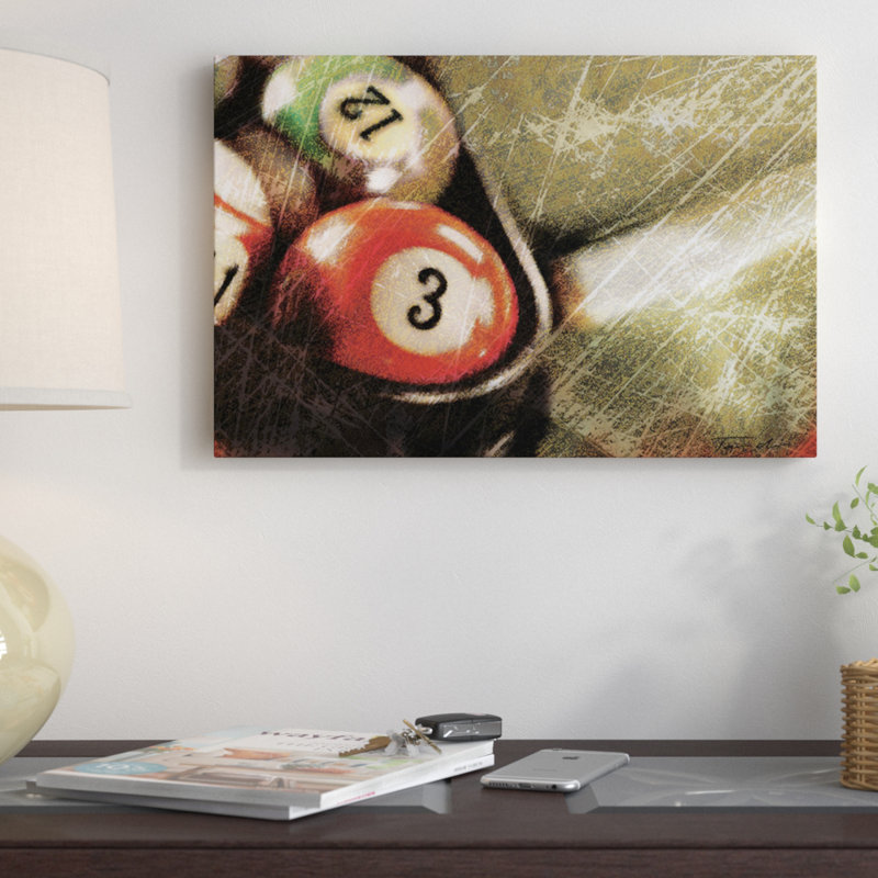 « ouverture break shot », reproduction d’impression sur toile tendue, H 18 po x l 26 po x P 1,5 po, Toile avec cadre noir