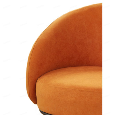 Fauteuil d'appoint en velours, fauteuil capitonné de style tonneau avec pieds en métal, fauteuil confortable une place pour salon ou chambre à coucher