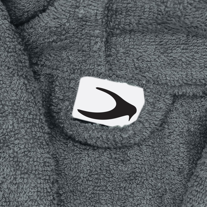 Cotton Terry Cloth Above Knee Bathrobe with Pockets, Grey