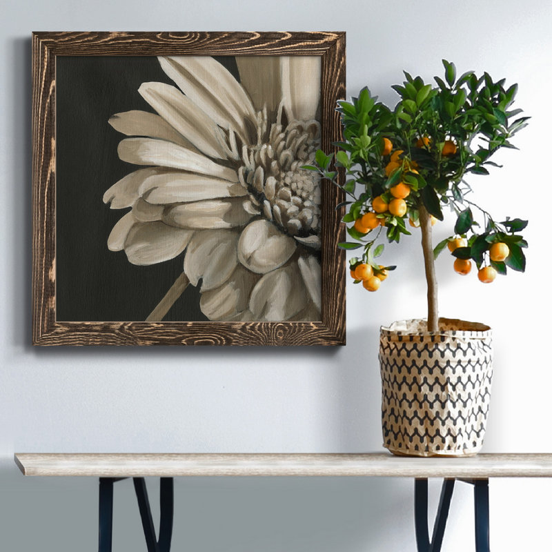 Classical Blooms IV - Art mural, H 35,5 po x l 35,5 po x P 1,5 po, Noyer