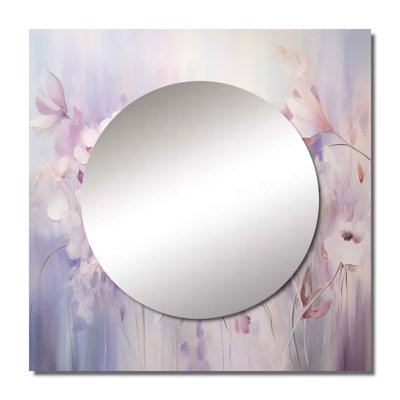 Purple Botanical Whispers III - Abstract Botanicals Large Square Mirror Wall Decor For Bedroom