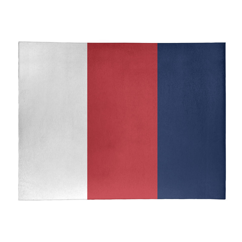 Tapis blanc rayé/rouge/bleu marine Boston, Rectangle 8 pi x 10 pi