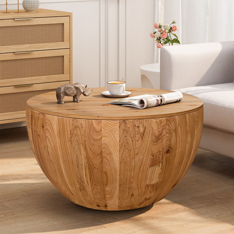 Table basse 31,50 "en forme de seau de style rétro pour bureau (table basse uniquement, sans chaises)