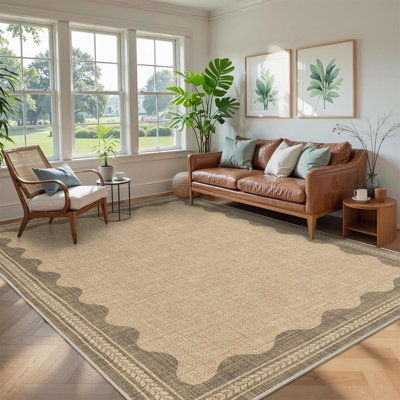 Tapis festonné intérieur / extérieur Farmhouse