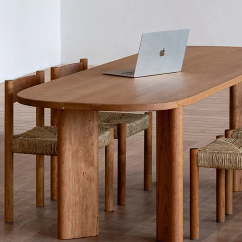 Table de salle à manger en bois de cerisier massif., H 29,92 po x L 62,99 po x l 31,5 po