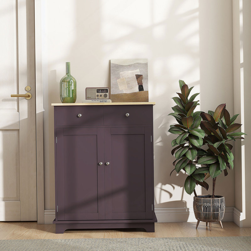 Functional Sideboard With Solid Wood Countertop And Coffee Storage, Enhancing Organization And Versatility In Any Home Setting