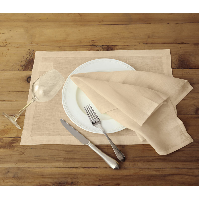 100% Pure Linen Dinner Napkins - Fete, Beige