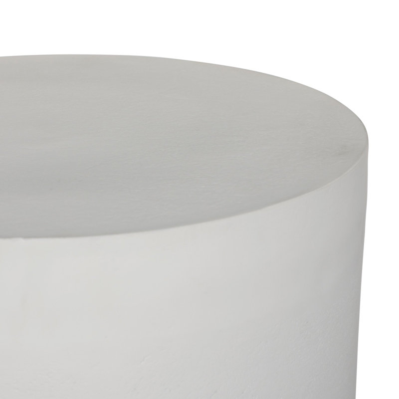 Javi Outdoor Round Side Table, Matte White, Matte White