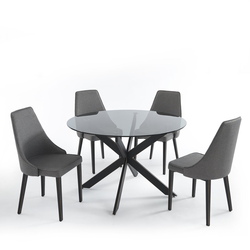 Ensemble repas pour quatre personnes, Noir, Gris