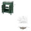 24" Freestanding Bathroom Vanity With Half-Moon Ceramic Sink, Modern Cabinet With 2 Doors And Adjustable Shelf, Green/White/Black-826853230