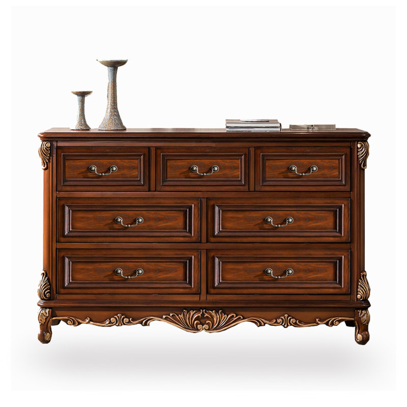 Commodes et commodes rectangulaires en bois massif brun