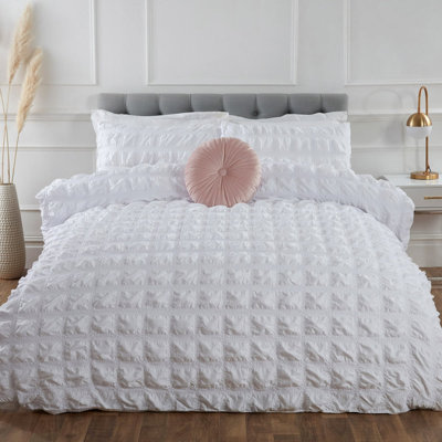 Polyester Solid Colour Duvet Cover Set with Pillowcases