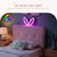 Lit plateforme tapissier avec tête de lit à oreilles de lapin, lumière DEL (18 couleurs), 4 tiroirs de rangement et tissu Boucle, cadre de lit moderne avec support à lattes, aucun sommier nécessaire-1673380560-1673380559