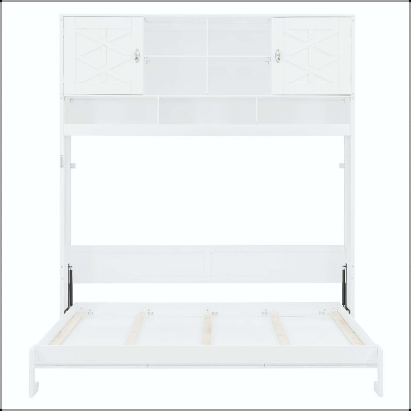 Grand lit escamotable avec grand rangement, Rayures en losange