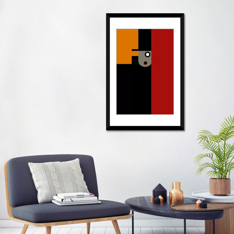 « the conspirator », impression sur toile, H 32 po x l 24 po x P 1 po, Papier d'art encadré noir, Blanc