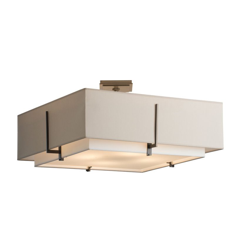 Exos 4 - Light 24.6" Semi Flush Mount, Dark Smoke, Flax