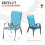 Chaises de patio empilables, tissu Textilène durable avec accoudoirs, cadre en métal robuste, chaises de salle à manger d'extérieur ergonomiques à séchage rapide pour la cour arrière et le bord de la piscine (bleu ciel, 6 pièces)-126637971-126637973