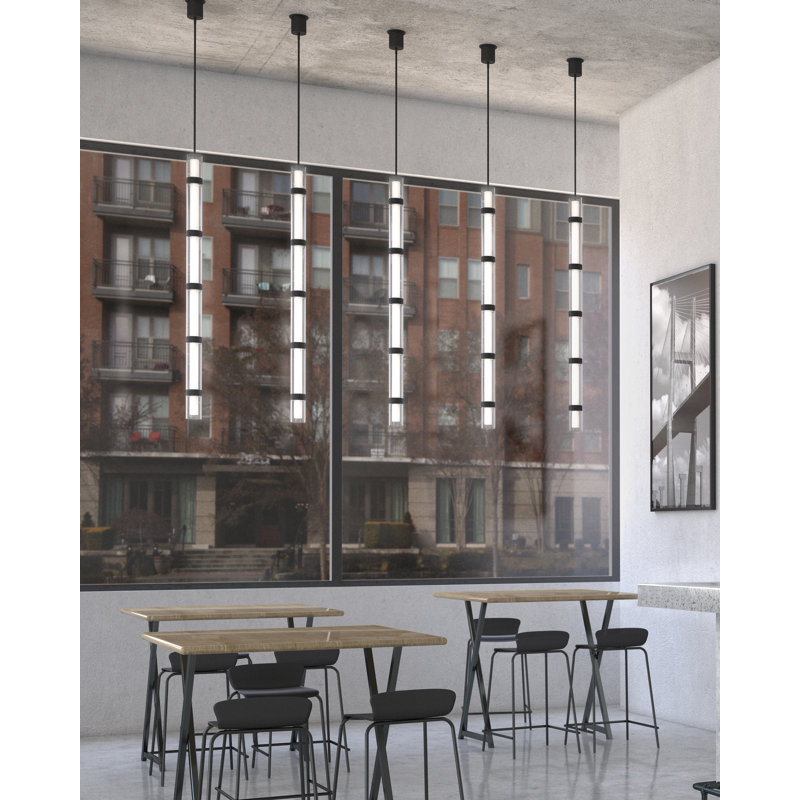 Wit 1 - Light Pendant, Aged Brass, 41.9" H x 6" W x 6" D