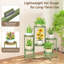 Support pour plante pliable robuste à 6 niveaux pour plantes d'intérieur, structure en métal réglable avec tablettes en plastique antirouille, organisateur vertical robuste pour les petits espaces et les planchers étroits