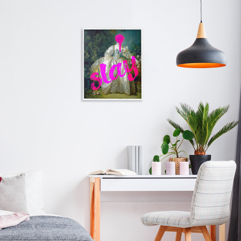 «Slay Classical Baroque Gown» par Giclee, par Lil 'Rue, H 14 po x l 11 po, Blanc