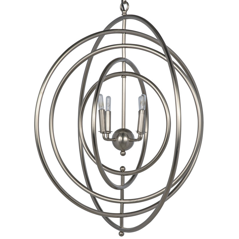 Brooks 4 - Light Chandelier, Antique Silver