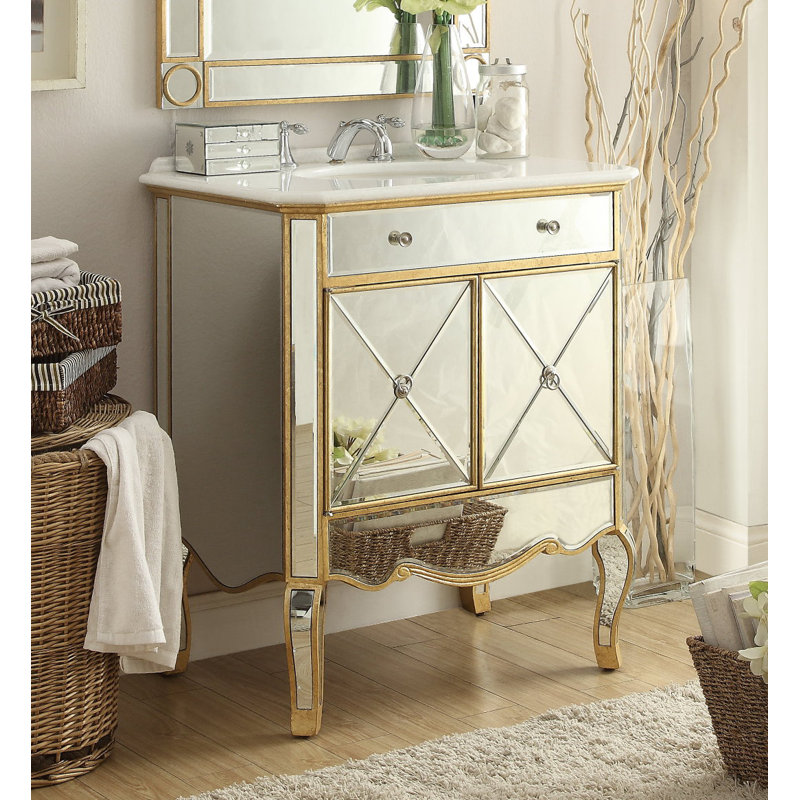 Lowe 30'' Single Bathroom Vanity with Stone Top