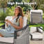 Ensemble de 3 meubles de patio pour l'extérieur, ensemble de 2 chaises pivotantes en rotin toutes saisons avec une table d'appoint élégante, ensemble de conversation pour patio, piscine, balcon, cour-1239211523