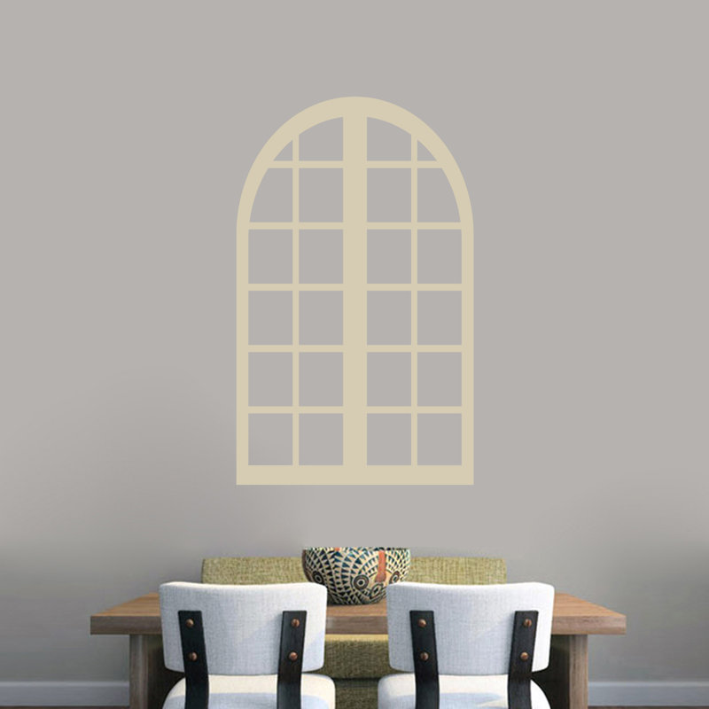 Adhésif décoratif haut encadré pour fenêtre, Beige clair