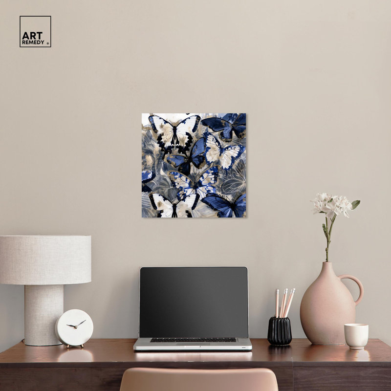 16" x 16" Multicolor Canvas Butterfly Art