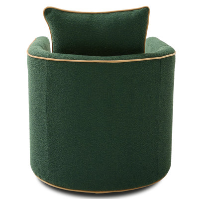 Swivel Accent Chair Upholstered Club Chair Barrel Sofa Chair For Living Room , Reading Corner, And Small Spaces, Green