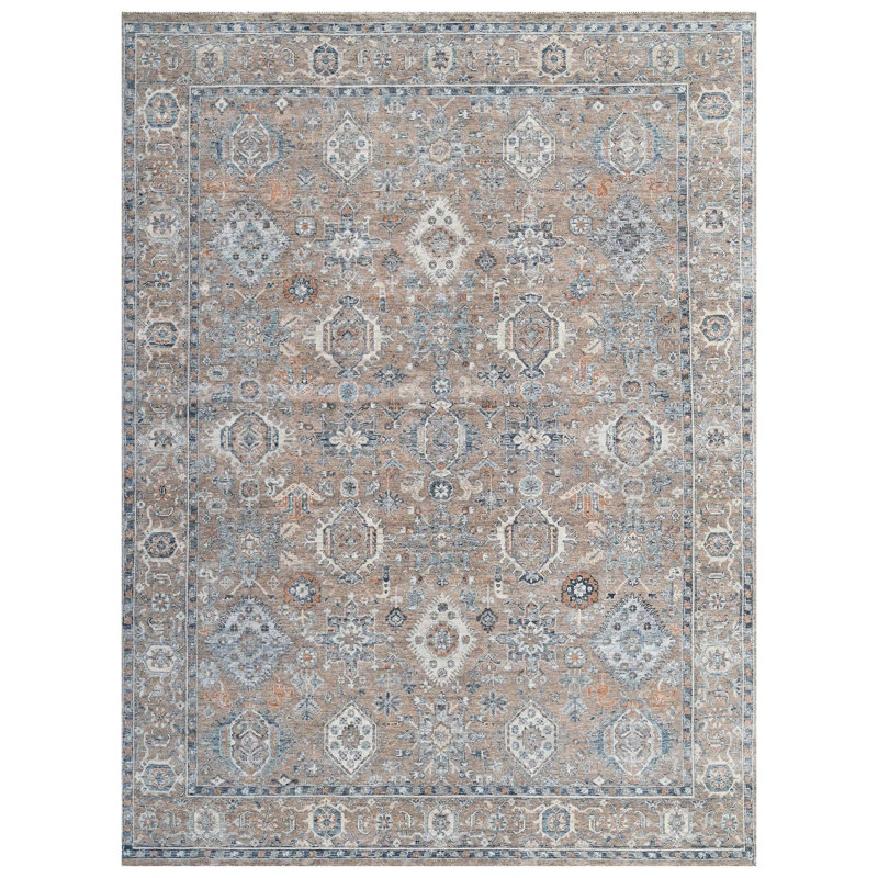 Tapis chameau noué à la main de haute qualité, Rectangle 9 pi x 12 pi