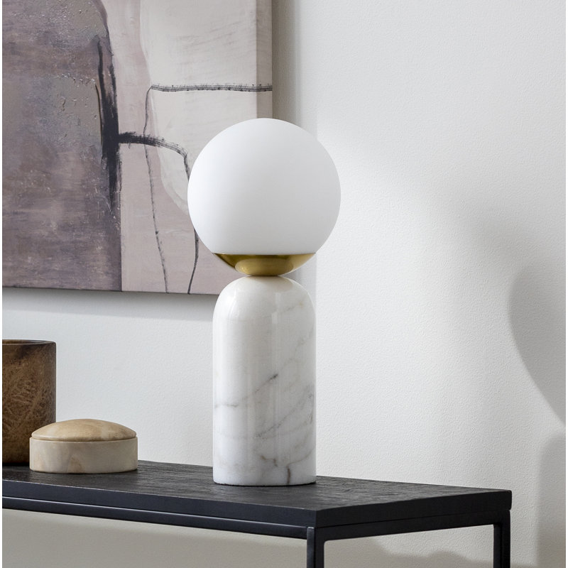 Lampe de table en marbre Rosalia, Blanc