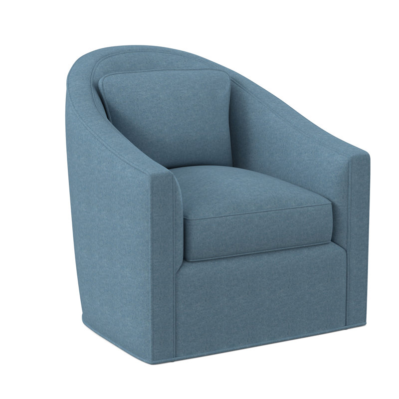 Fauteuil pivotant Academy - sans garniture en bois, Viscose Edworth Ocean