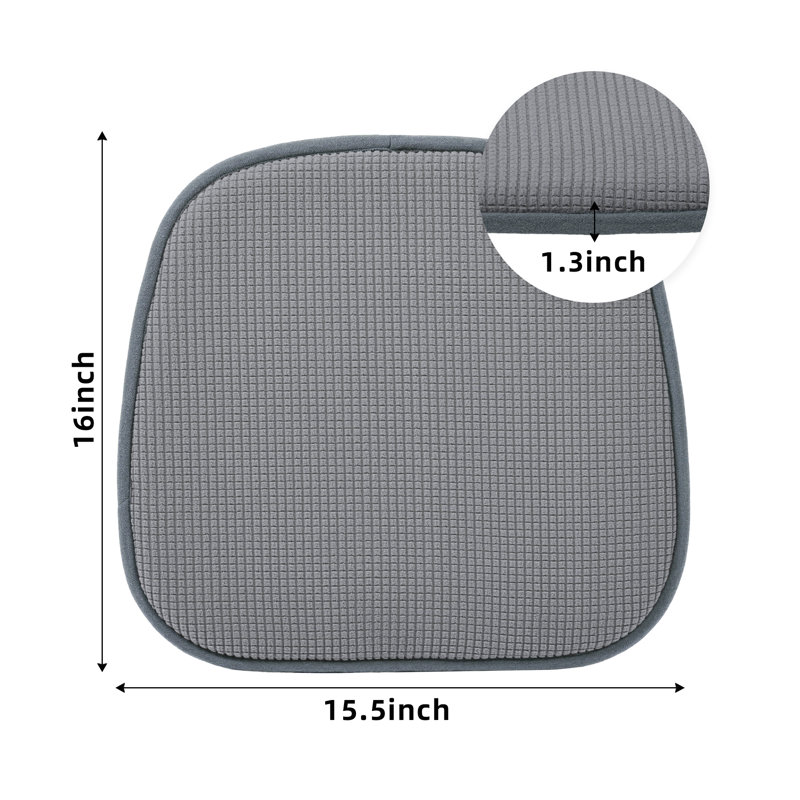 Indoor 1.3'' Dining Chair Seat Cushion, Gray Polyester/Polyester Blend