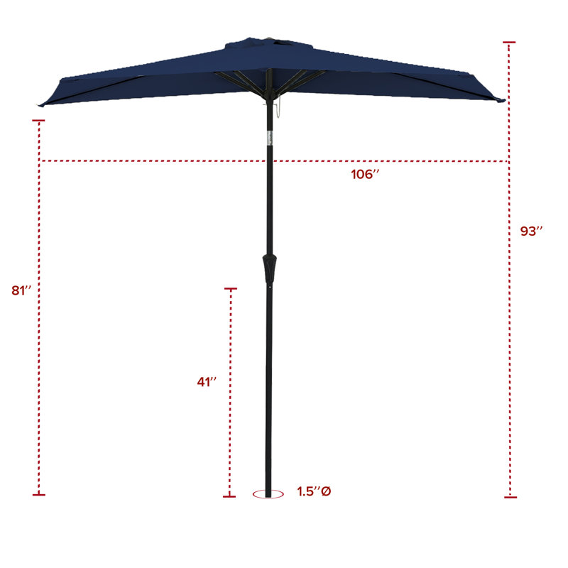 Parasol de marché 108 po Frizzell, Bleu marine