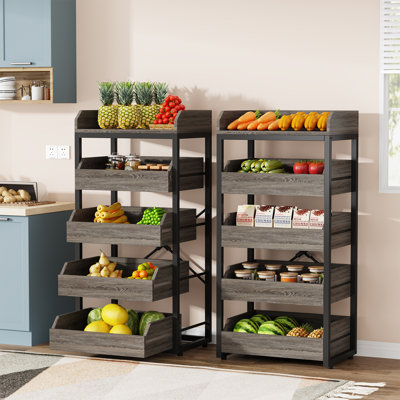 5-Tier Vegetable Fruit Rack Snack Rack Kitchen Storage Organizer (Set of 2)