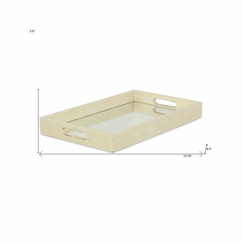 Aimable Tray, White Gold, 2" x 15.75" x 9.5"