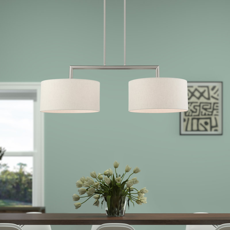 Konur 2-Light Linear Kitchen Island Pendant, Brushed Nickel