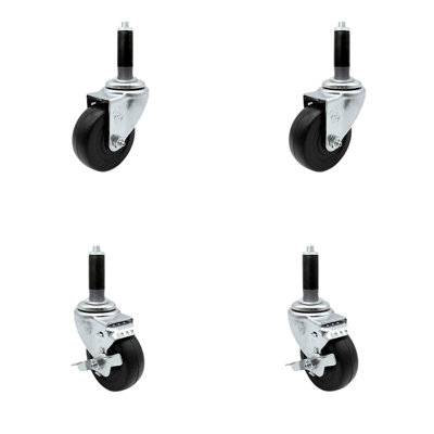 4-Piece Hard Rubber Caster Set
